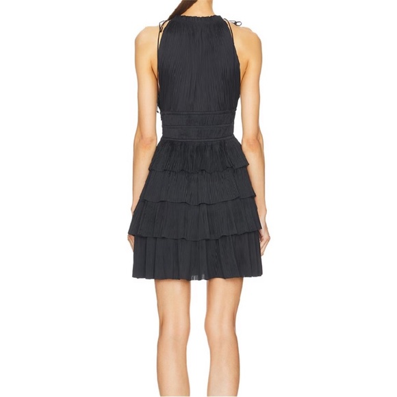 NWT ULLA JOHNSON Cecily plissé-satin mini dress Sz 6 - Picture 4 of 5